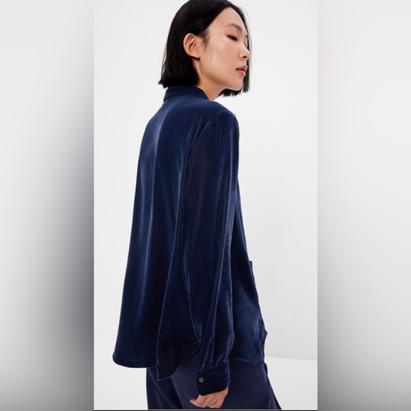 GAP velvet Boyfriend Shirt - Medium - New - Picture 2 of 9